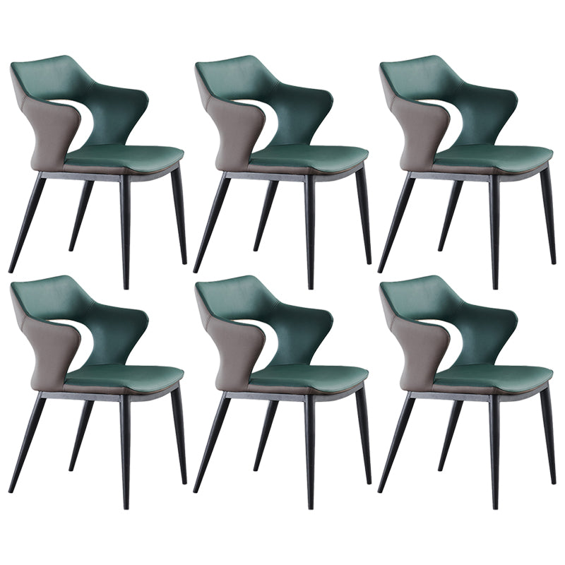 Scandinavian Style Metal Dining Chair Set Kitchen Dining Wingback Arm Chairs