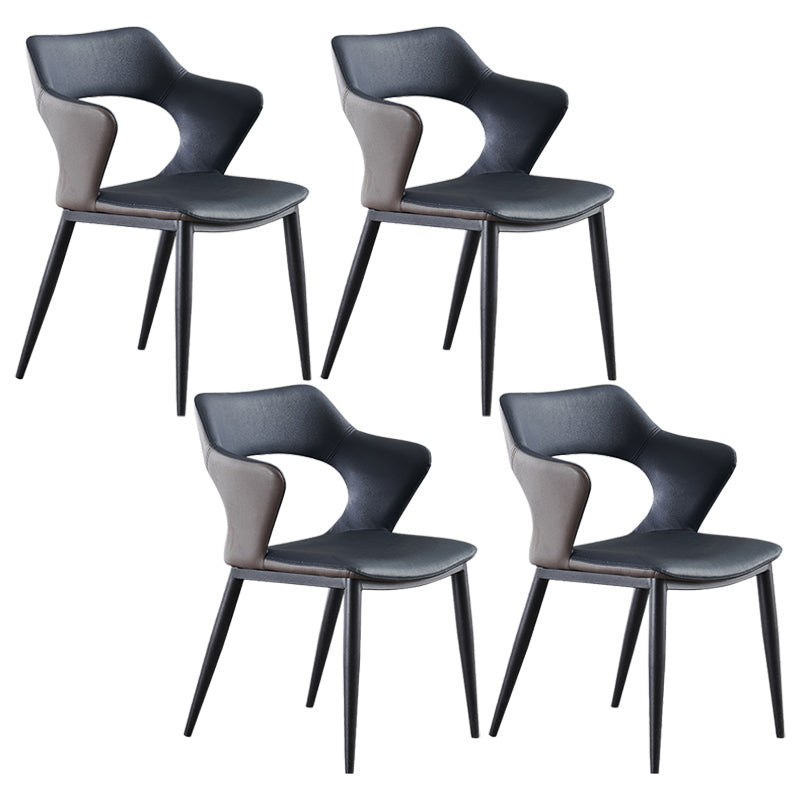 Scandinavian Style Metal Dining Chair Set Kitchen Dining Wingback Arm Chairs