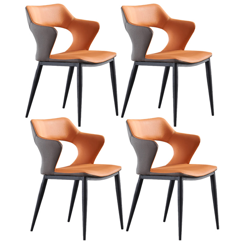 Scandinavian Style Metal Dining Chair Set Kitchen Dining Wingback Arm Chairs