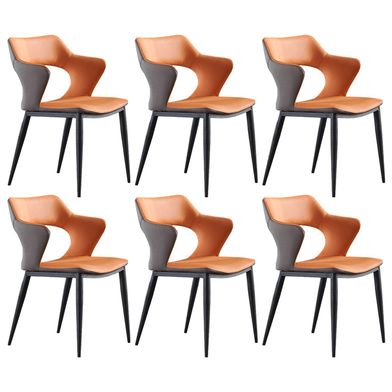 Scandinavian Style Metal Dining Chair Set Kitchen Dining Wingback Arm Chairs