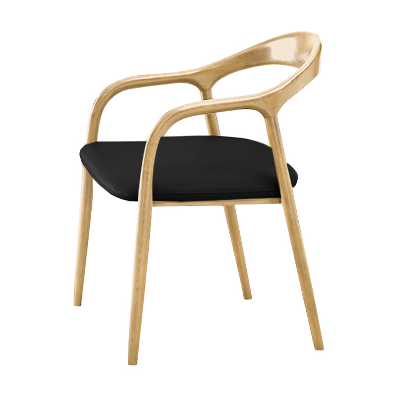 Contemporary Tea Room Wood Arm Chair Walnut and Natural Open Dining Chair