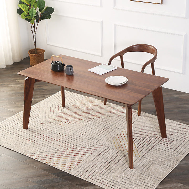 Contemporary Tea Room Wood Arm Chair Walnut and Natural Open Dining Chair