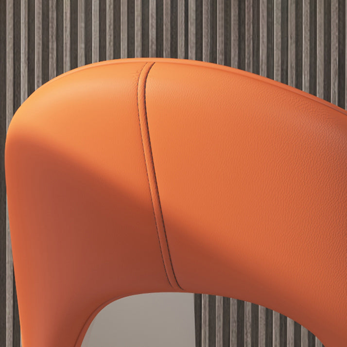 Inicio Sillón escandinavo Silla tapizada de comedor de metal con respaldo abierto