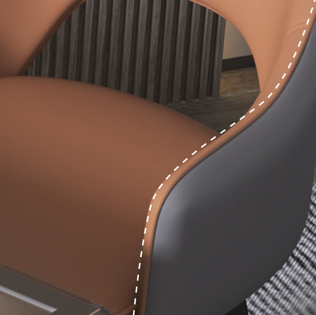 Inicio Sillón escandinavo Silla tapizada de comedor de metal con respaldo abierto