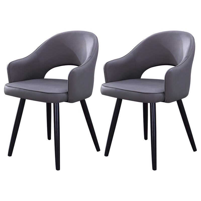 Inicio Sillón escandinavo Silla tapizada de comedor de metal con respaldo abierto