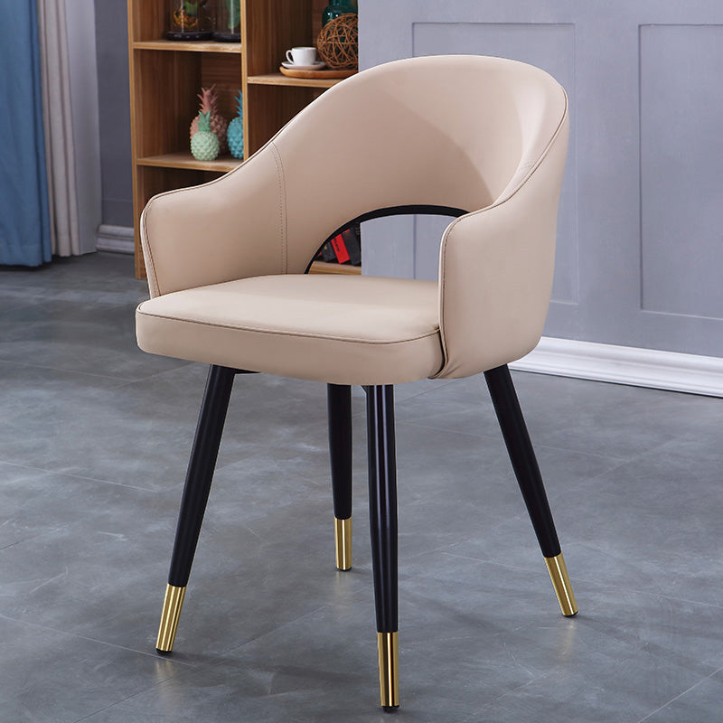 Accueil Fauteuil Scandinave Rembourré Chaise de Salle à Manger en Métal à Dossier Ouvert