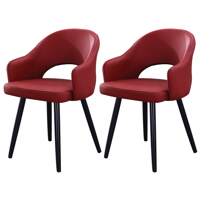 Inicio Sillón escandinavo Silla tapizada de comedor de metal con respaldo abierto