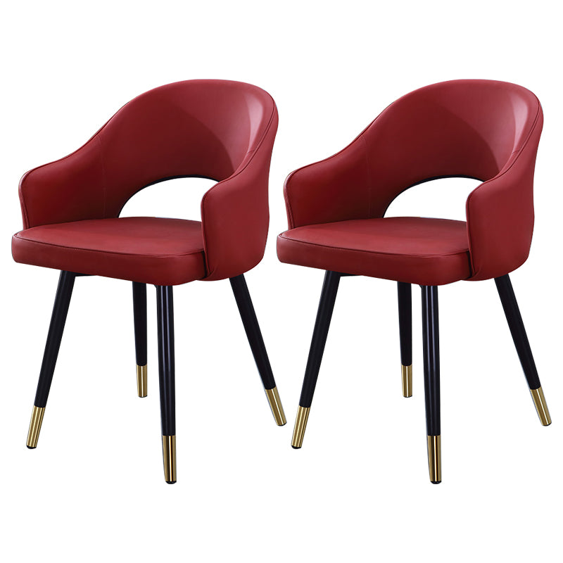 Inicio Sillón escandinavo Silla tapizada de comedor de metal con respaldo abierto