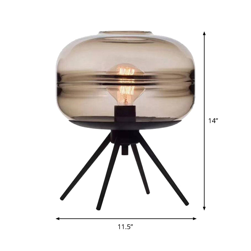 Shaded Task Lighting Contemporary Cognac Glass 1 Bulb Living Room Small Desk Lamp