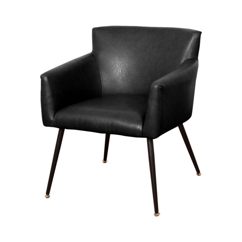 Scandinavian Home Arm Chair Upholstered Parsons Back Metal Single Dining Room Chair