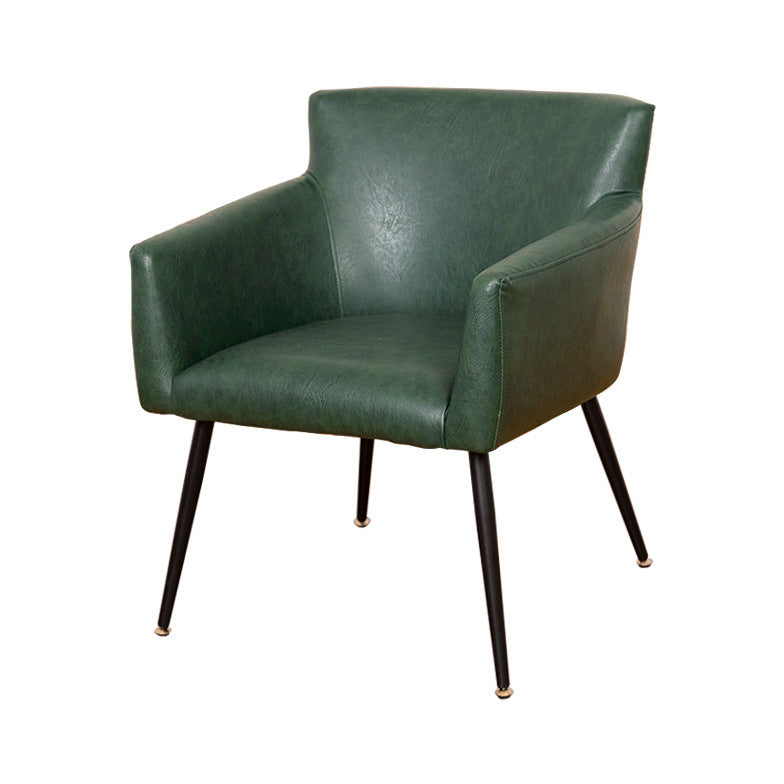 Scandinavian Home Arm Chair Upholstered Parsons Back Metal Single Dining Room Chair