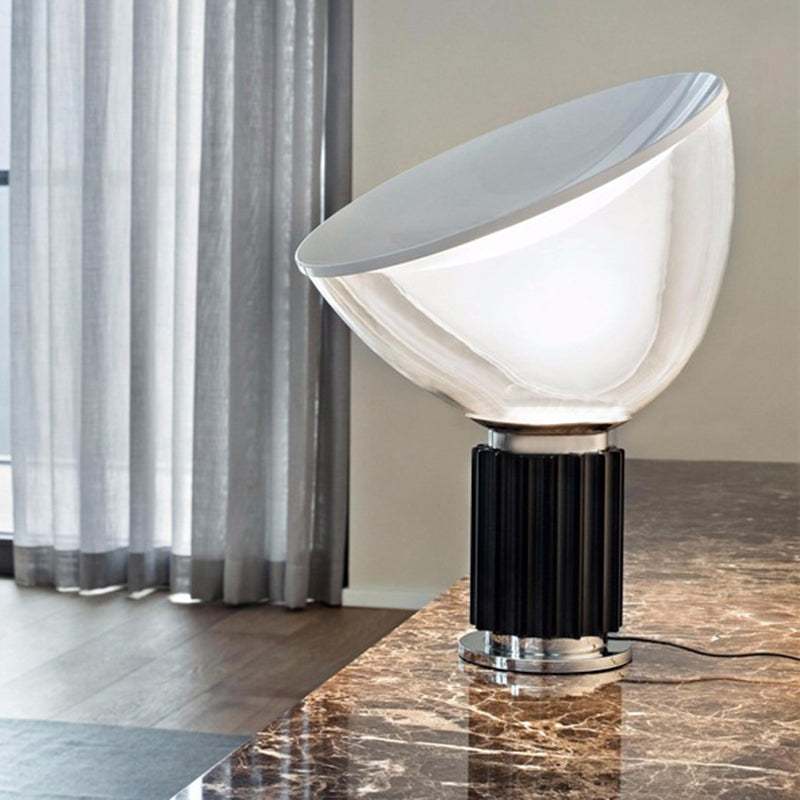 Dome Nachtkastje Lamp Modernistisch Helder Glas 1 Lamp 14,5"/19,5" Breed Zwart Leesboeklicht