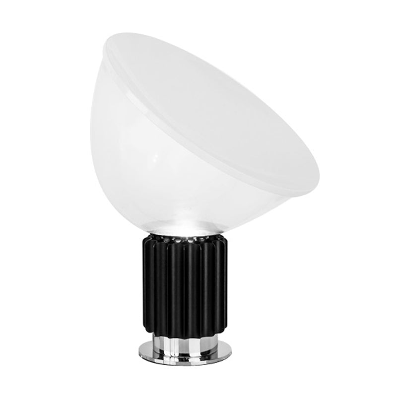 Lámpara de mesita de noche tipo cúpula de vidrio transparente modernista, 1 bombilla de 14,5"/19,5" de ancho, luz negra para libro de lectura