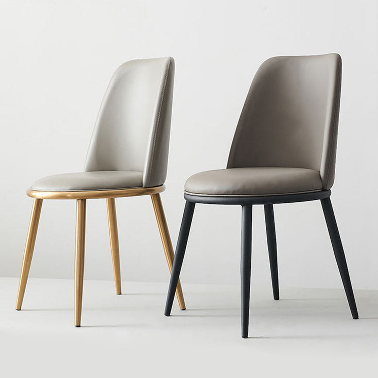 Ensemble de chaises en métal de style contemporain, cuisine, salle à manger, chaises d'appoint à dossier solide (Ensemble de 2)