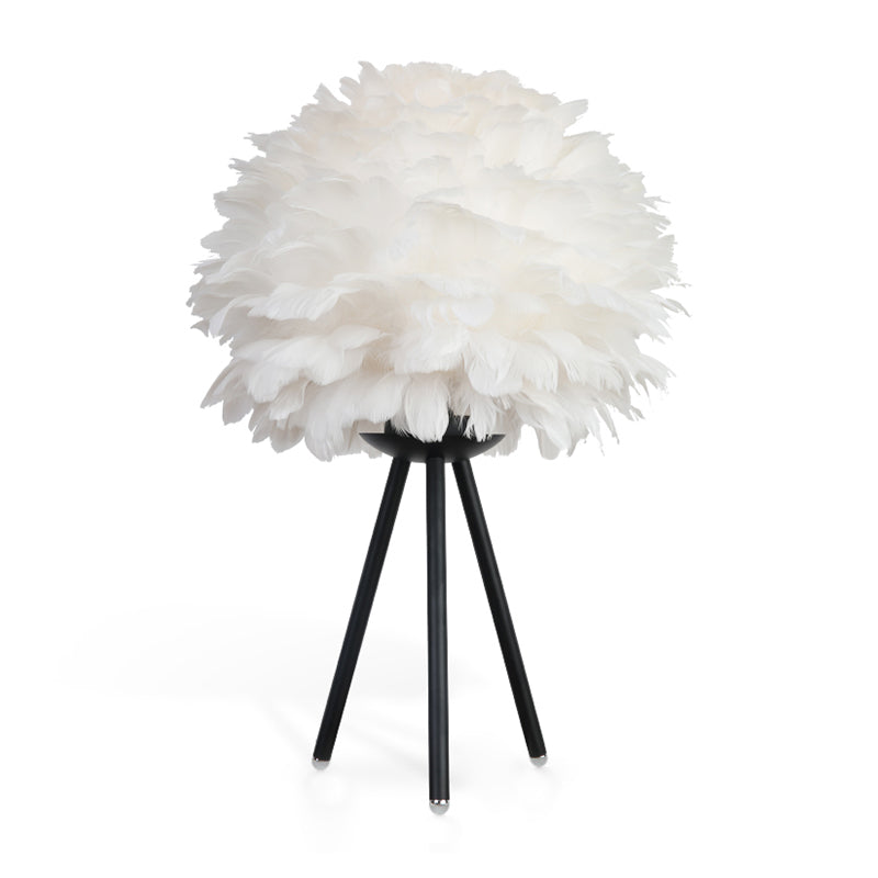 1 tête de salon table claire lampe de bureau blanc moderne avec une teinte en tissu de fleurs