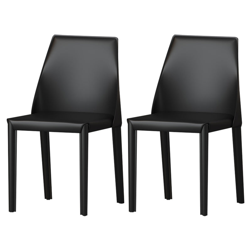 Sillas de comedor de cuero estilo moderno Sillas de comedor sin brazos con respaldo Windsor