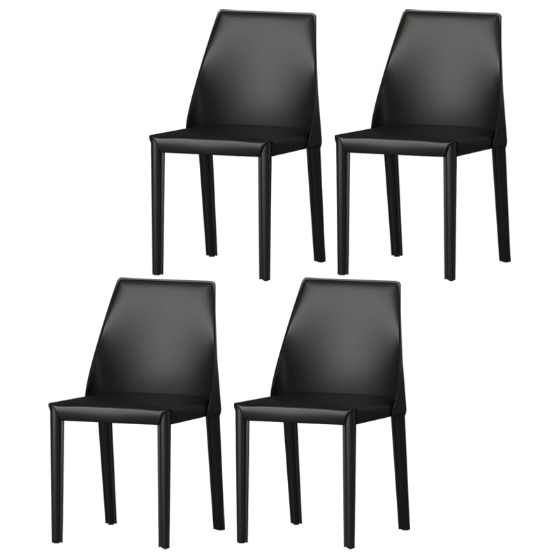 Sillas de comedor de cuero estilo moderno Sillas de comedor sin brazos con respaldo Windsor