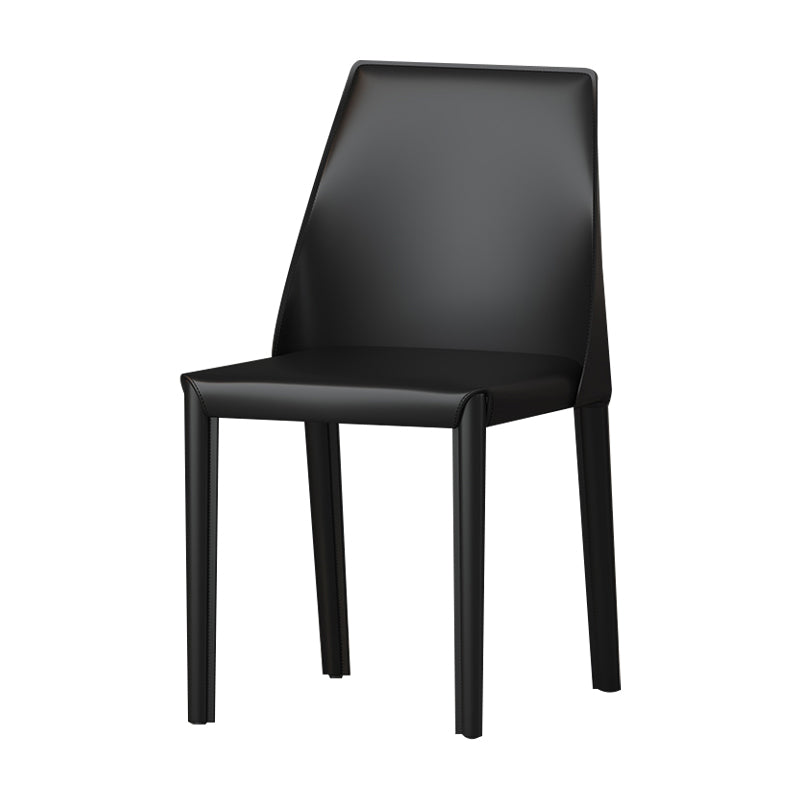 Sillas de comedor de cuero estilo moderno Sillas de comedor sin brazos con respaldo Windsor