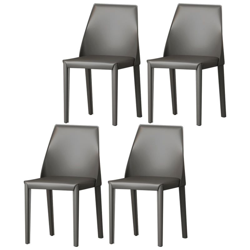 Sillas de comedor de cuero estilo moderno Sillas de comedor sin brazos con respaldo Windsor