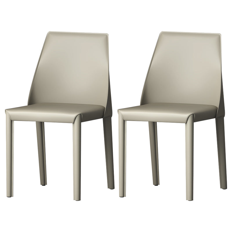 Sillas de comedor de cuero estilo moderno Sillas de comedor sin brazos con respaldo Windsor