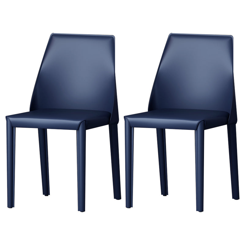 Sillas de comedor de cuero estilo moderno Sillas de comedor sin brazos con respaldo Windsor