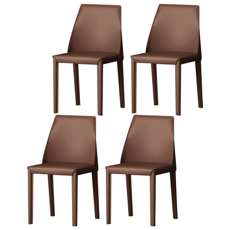 Sillas de comedor de cuero estilo moderno Sillas de comedor sin brazos con respaldo Windsor