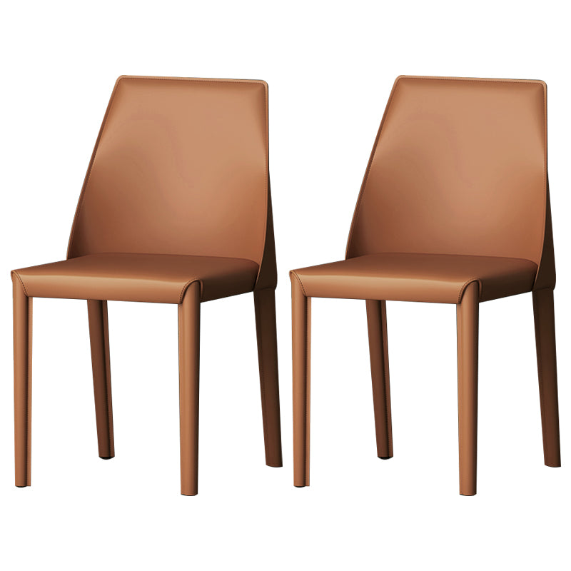 Sillas de comedor de cuero estilo moderno Sillas de comedor sin brazos con respaldo Windsor