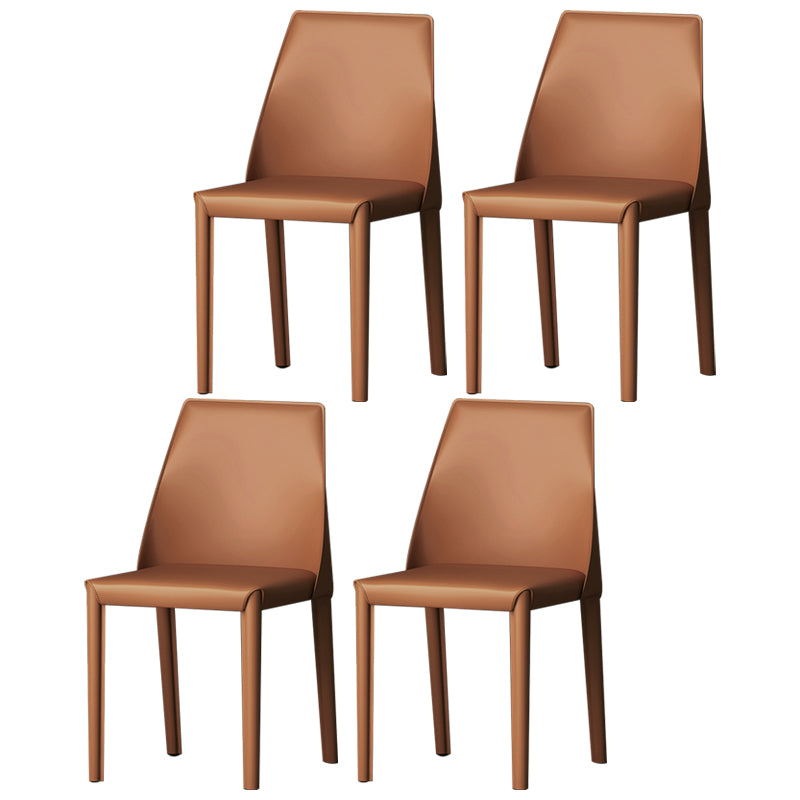 Sillas de comedor de cuero estilo moderno Sillas de comedor sin brazos con respaldo Windsor