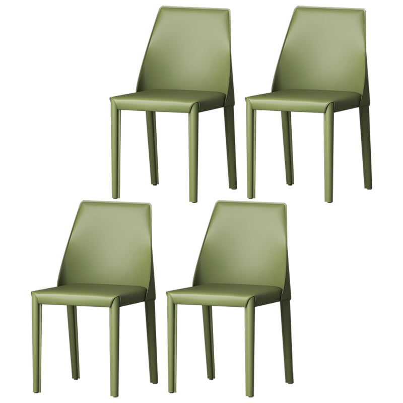 Sillas de comedor de cuero estilo moderno Sillas de comedor sin brazos con respaldo Windsor