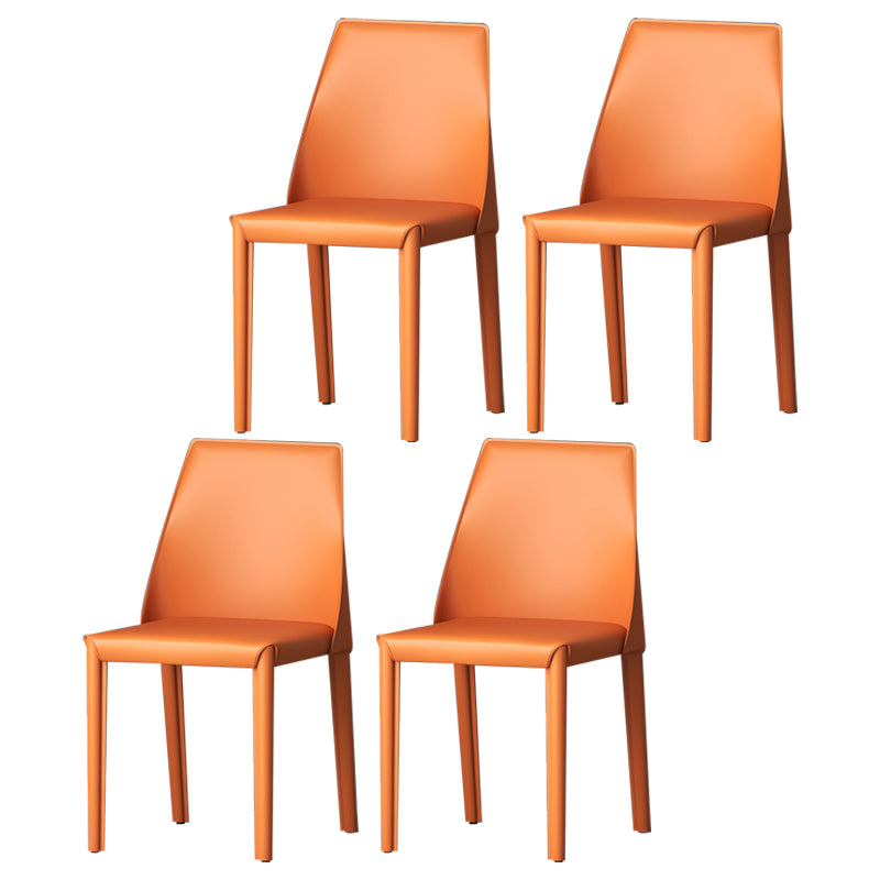Sillas de comedor de cuero estilo moderno Sillas de comedor sin brazos con respaldo Windsor