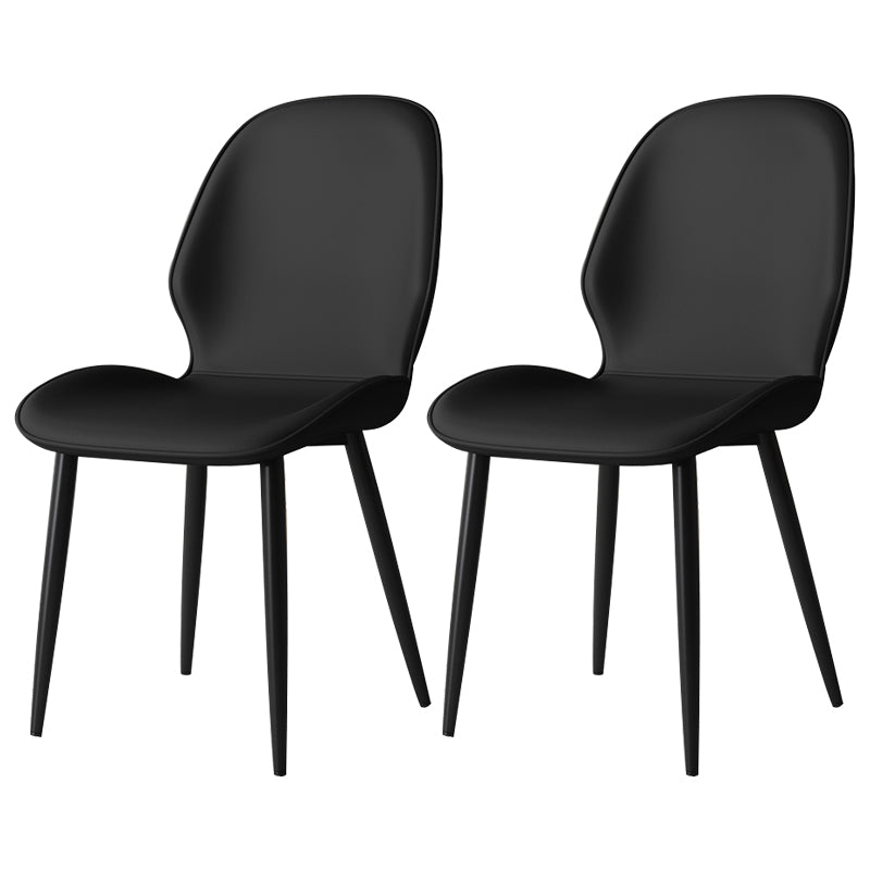 Silla lateral de cuero contemporánea para restaurante, acabado mate Parsons, silla de comedor