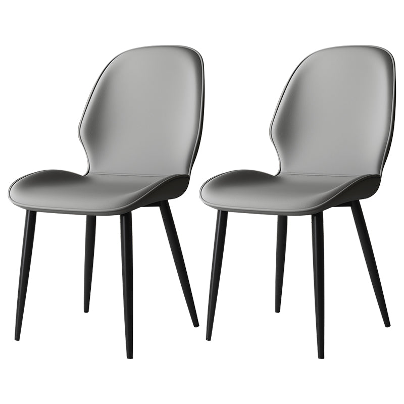 Silla lateral de cuero contemporánea para restaurante, acabado mate Parsons, silla de comedor