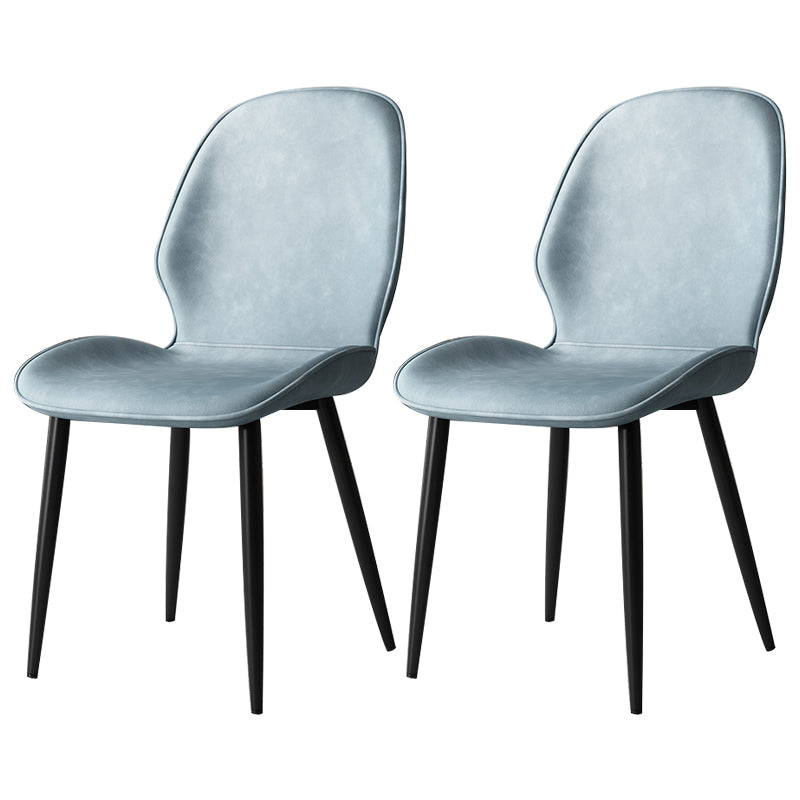 Silla lateral de cuero contemporánea para restaurante, acabado mate Parsons, silla de comedor