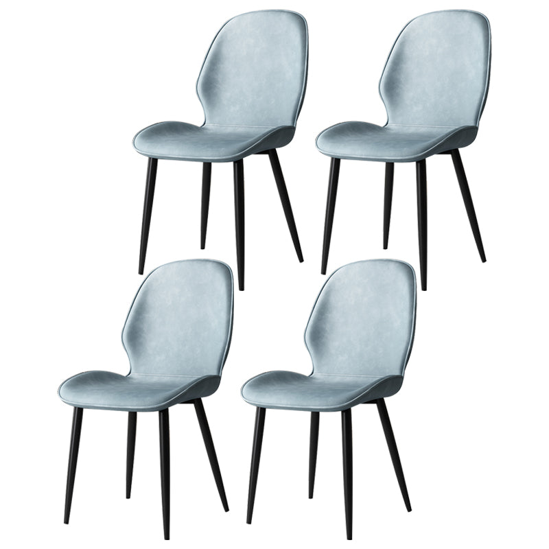 Silla lateral de cuero contemporánea para restaurante, acabado mate Parsons, silla de comedor