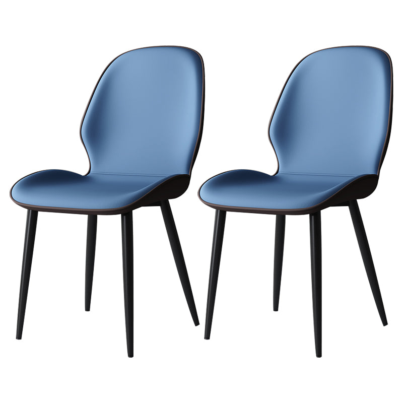 Silla lateral de cuero contemporánea para restaurante, acabado mate Parsons, silla de comedor