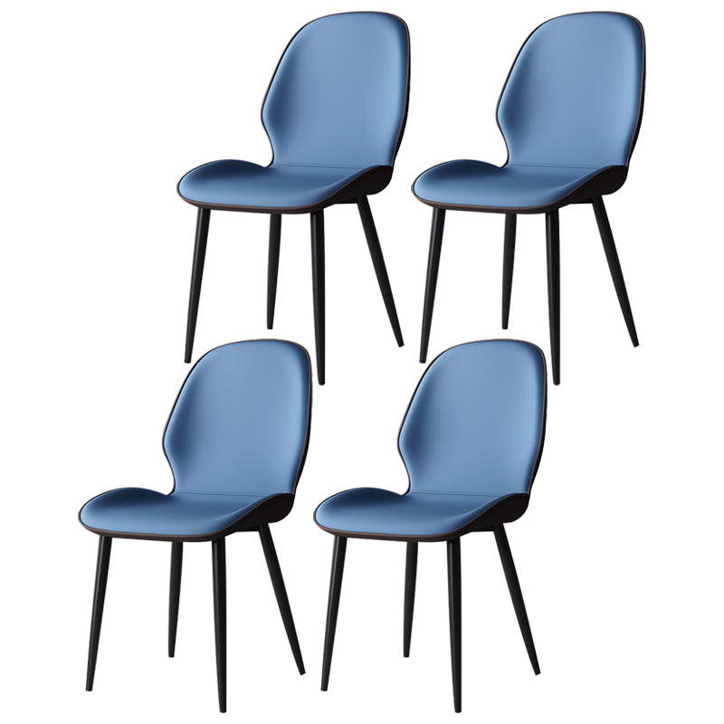 Silla lateral de cuero contemporánea para restaurante, acabado mate Parsons, silla de comedor