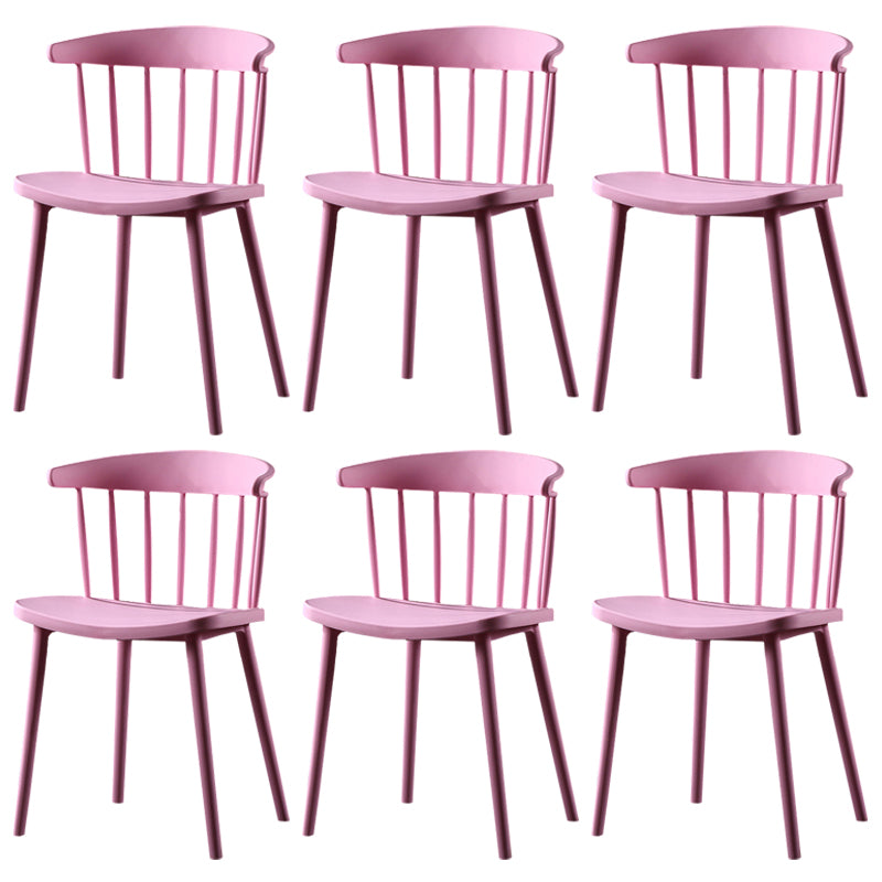 Chaise latérale contemporaine sans accoudoirs en plastique, chaise d'appoint empilable à dossier Windsor pour usage domestique