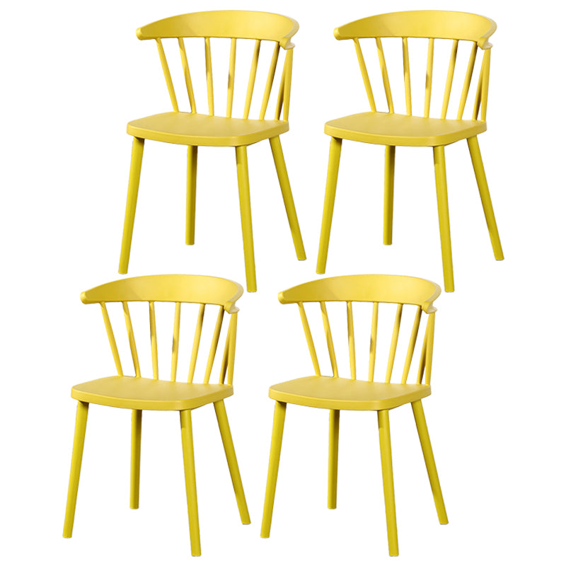 Chaise latérale contemporaine sans accoudoirs en plastique, chaise d'appoint empilable à dossier Windsor pour usage domestique