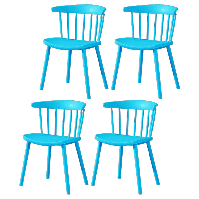 Chaise latérale contemporaine sans accoudoirs en plastique, chaise d'appoint empilable à dossier Windsor pour usage domestique