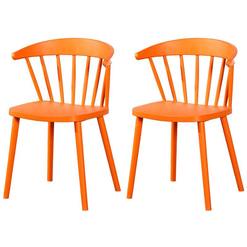 Chaise latérale contemporaine sans accoudoirs en plastique, chaise d'appoint empilable à dossier Windsor pour usage domestique