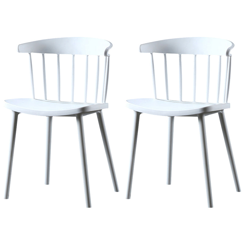 Chaise latérale contemporaine sans accoudoirs en plastique, chaise d'appoint empilable à dossier Windsor pour usage domestique
