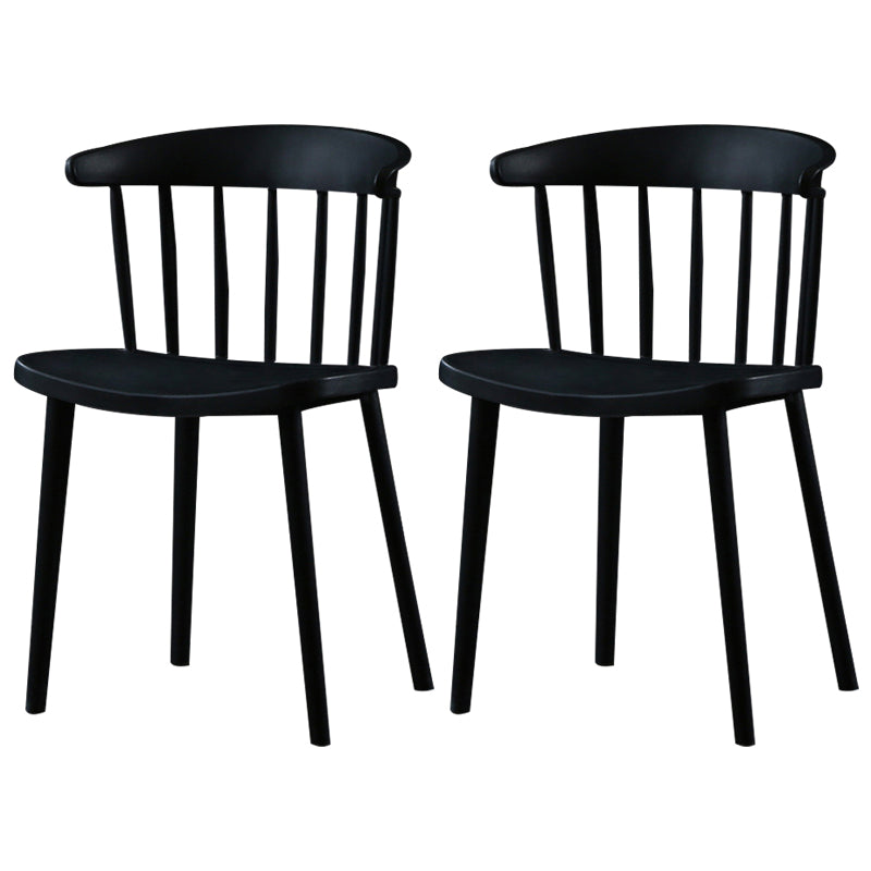 Chaise latérale contemporaine sans accoudoirs en plastique, chaise d'appoint empilable à dossier Windsor pour usage domestique