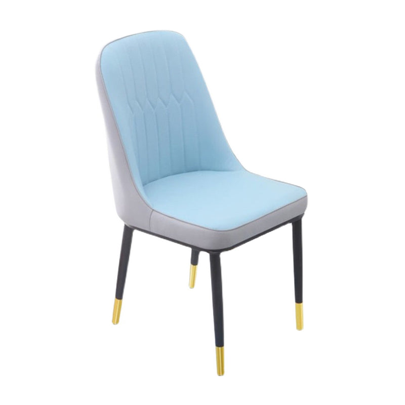 Chaise d'appoint contemporaine à la maison, chaise de salle à manger rembourrée en métal à dossier solide