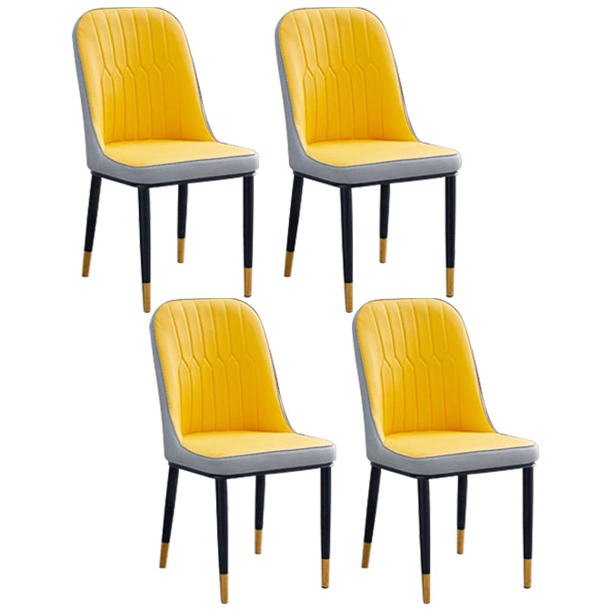 Chaise d'appoint contemporaine à la maison, chaise de salle à manger rembourrée en métal à dossier solide