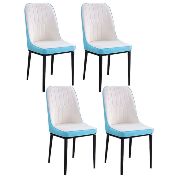 Chaise d'appoint contemporaine à la maison, chaise de salle à manger rembourrée en métal à dossier solide