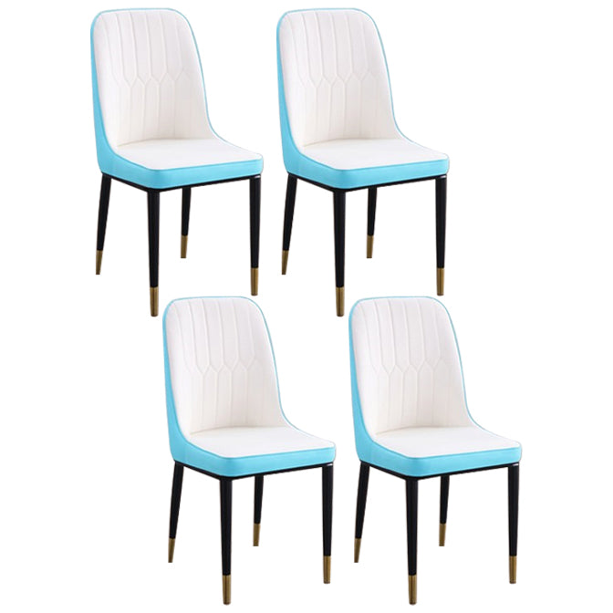 Chaise d'appoint contemporaine à la maison, chaise de salle à manger rembourrée en métal à dossier solide