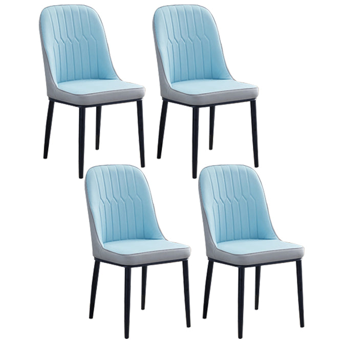 Chaise d'appoint contemporaine à la maison, chaise de salle à manger rembourrée en métal à dossier solide
