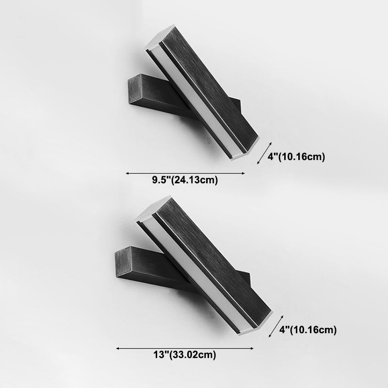Minimalismo moderno Rectangle Sombra Media Medida de pared Metal 1 Luz de luz Luz de luz de luz