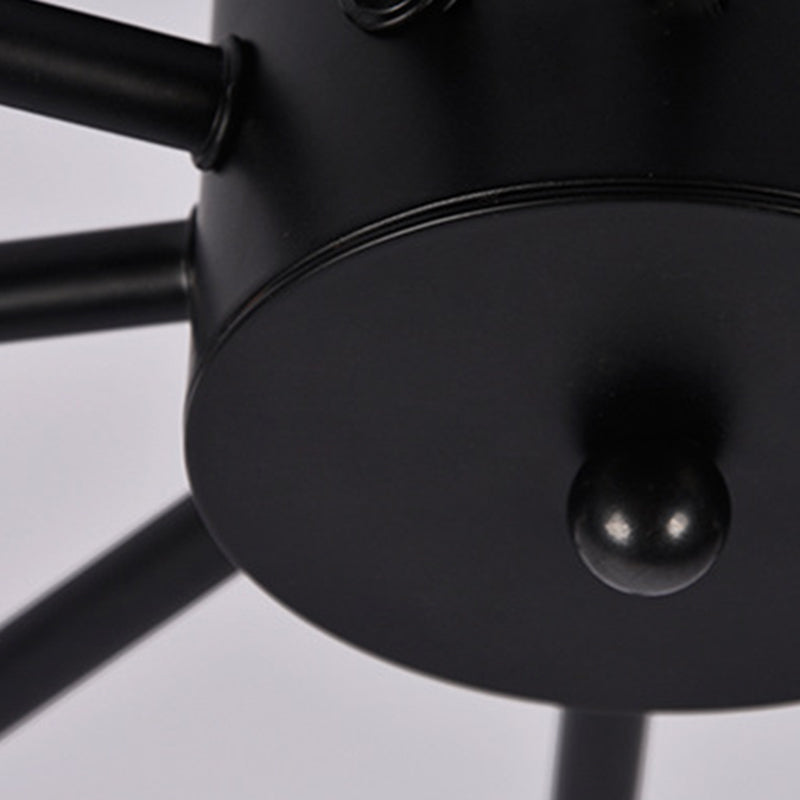 Bare Bulb Sputnik Semi Flush Mount in Industrial Creative Style Lacquered Iron Ceiling Fixture