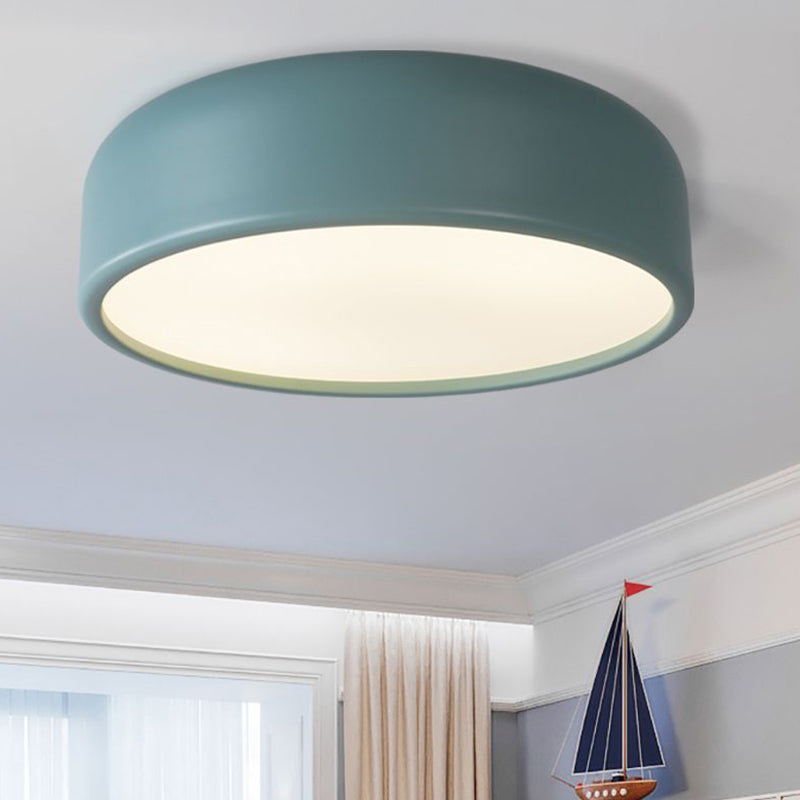 Acrylic Circular Macaroon Flush Mount in Modern Concise Style Wrought Iron Ceiling Light for Bedroom